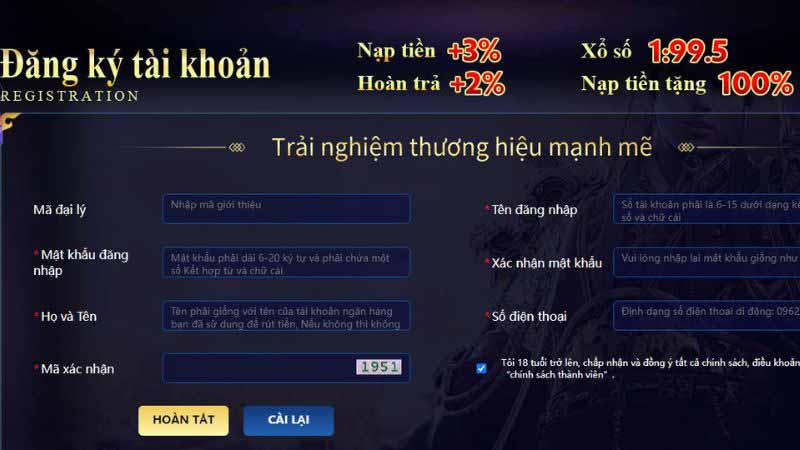 Hướng dẫn đăng ký tài khoản UW99